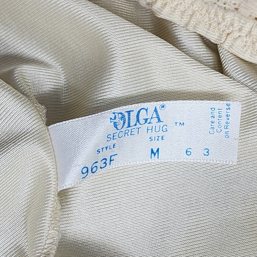 Vintage Olga‎ Half Slip Women's Size M Beige Nylon Lace Trim Bow Skirt Pull On - Picture 5 of 9